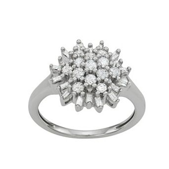 Jewelexcess Sterling Silver 3/4 Carat T.W. Diamond Ring