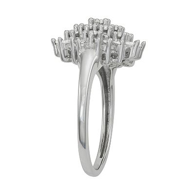 Jewelexcess Sterling Silver 3/4 Carat T.W. Diamond Ring