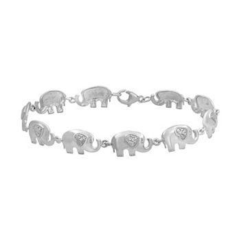 Jewelexcess 14k Gold Over Silver Diamond Accent Elephant Bracelet