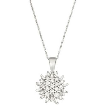 Jewelexcess Sterling Silver 3/4 Carat T.W. Diamond Pendant Necklace