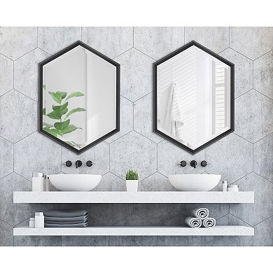 Kate and Laurel Calter Hexagon Framed Wall Mirror