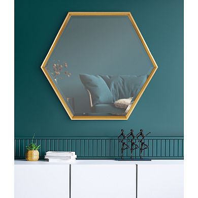 Kate and Laurel Calter Hexagon Framed Wall Mirror