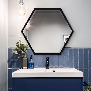 Kate and Laurel Calter Hexagon Framed Wall Mirror