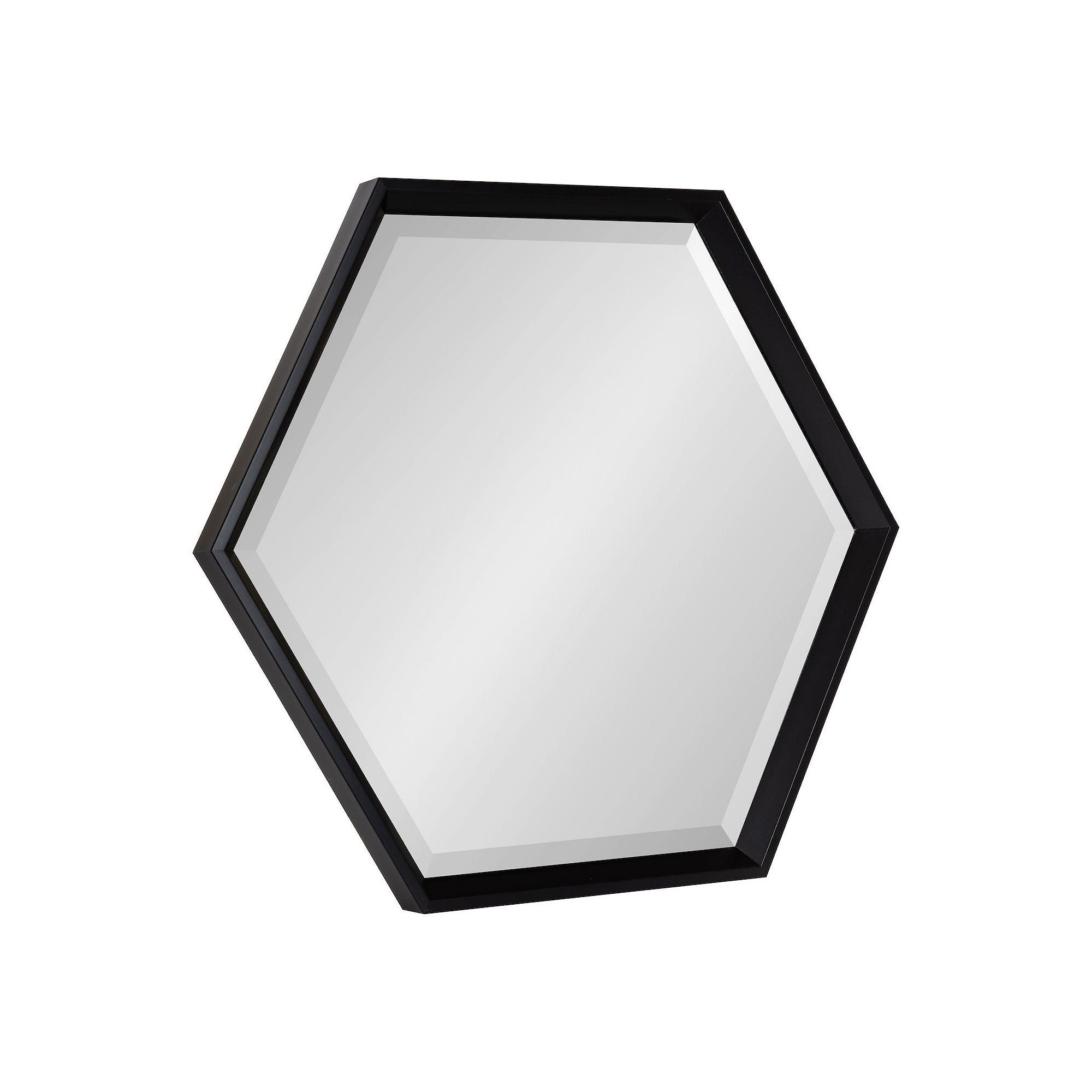 Kate and Laurel Calter Hexagon Framed Wall Mirror, Black