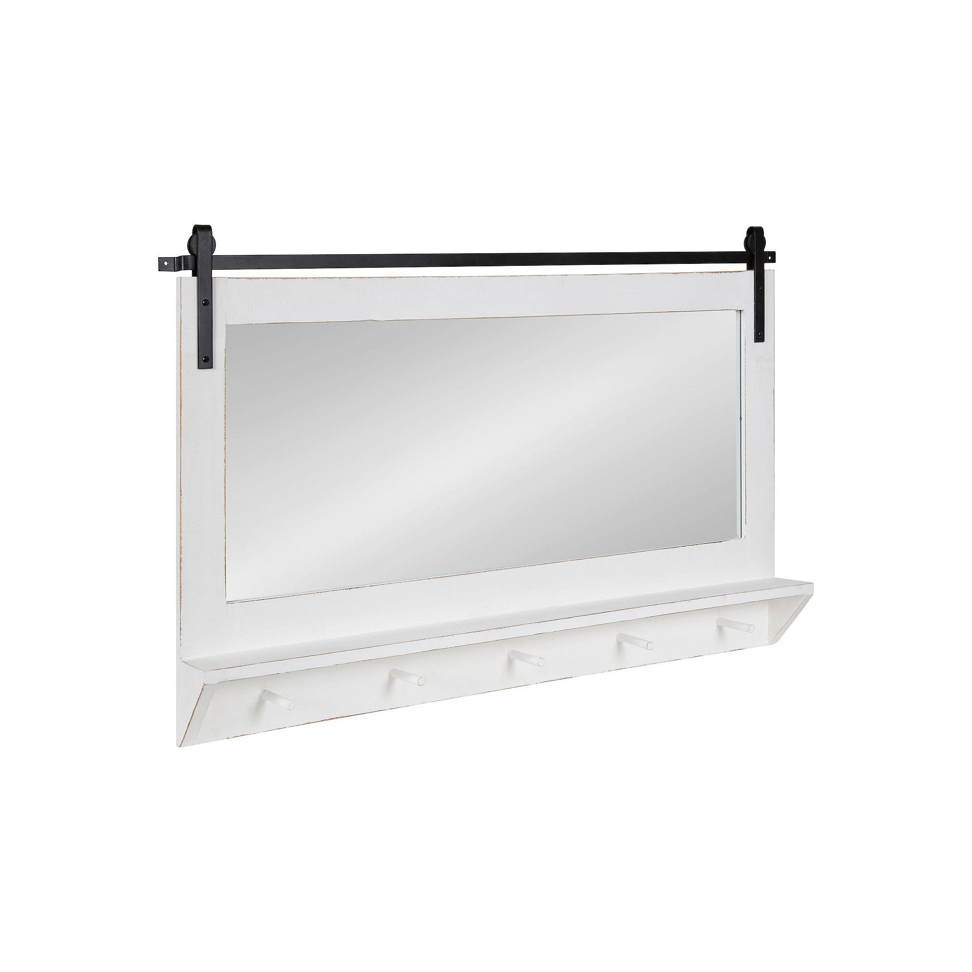 Kate and Laurel Cates Rustic Wall Mirror, White
