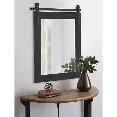 Kate and Laurel Cates Farmhouse Barn Door Wall Mirror