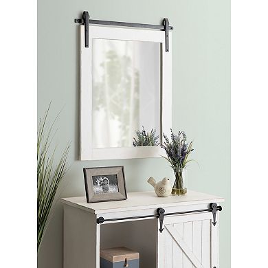 Kate and Laurel Cates Farmhouse Barn Door Wall Mirror