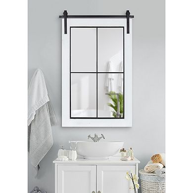 Kate and Laurel Cates Farmhouse Windowpane Wall Mirror