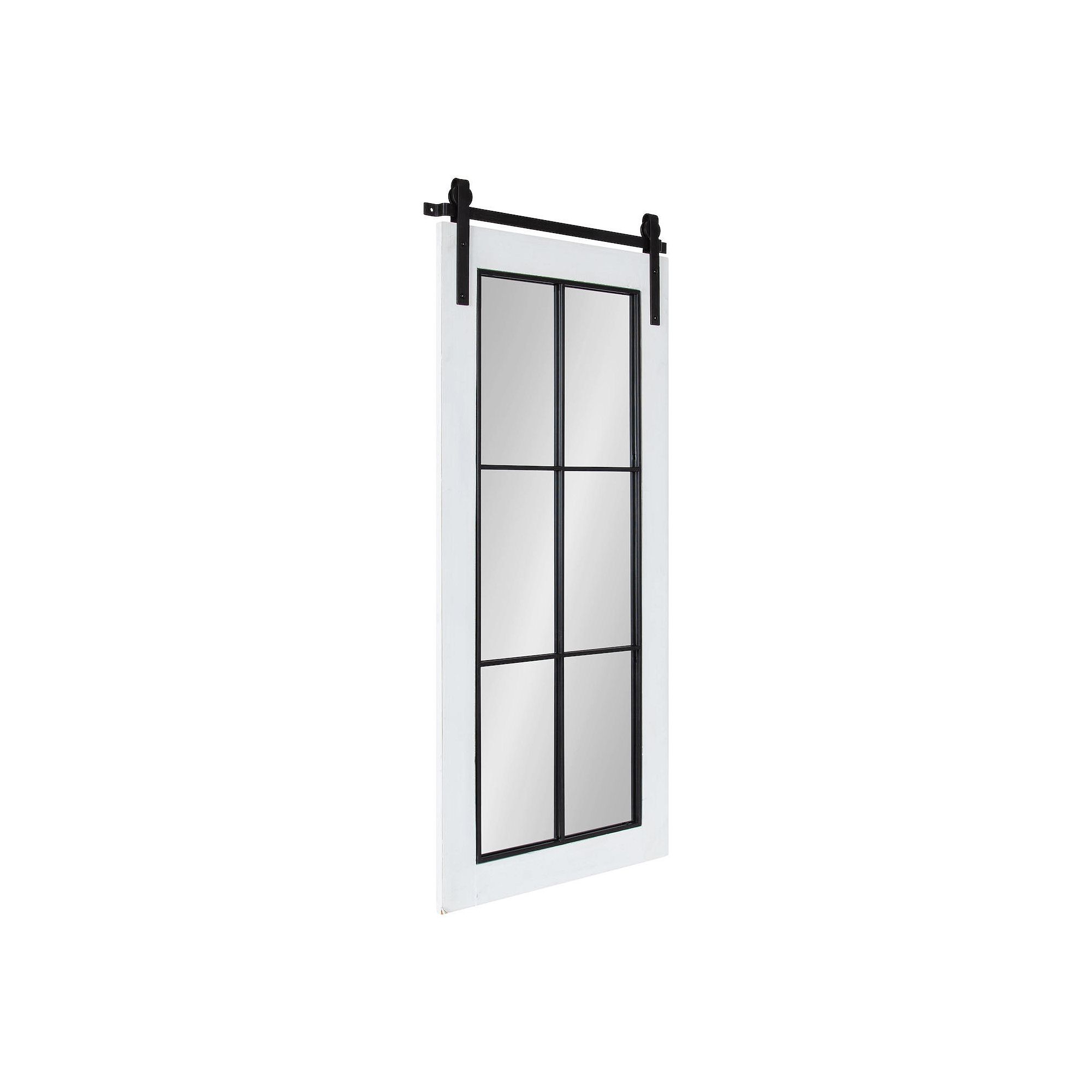 Kate and Laurel Cates Farmhouse Windowpane Wall Mirror, White