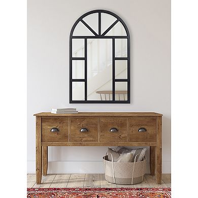 Kate and Laurel Hogan Arch Windowpane Wall Mirror