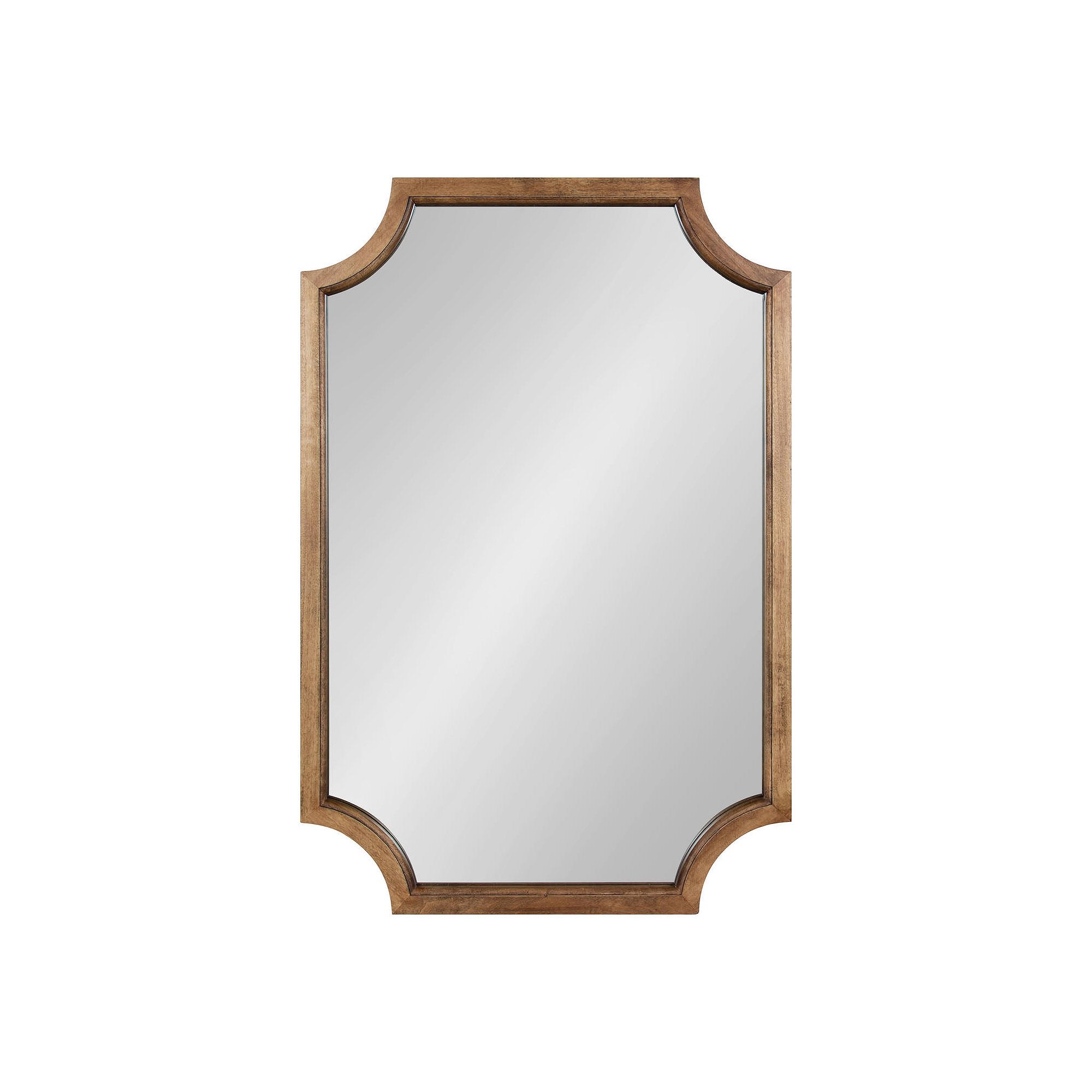 Kate and Laurel Hogan Notched Framed Wall Mirror, Rustic Brown
