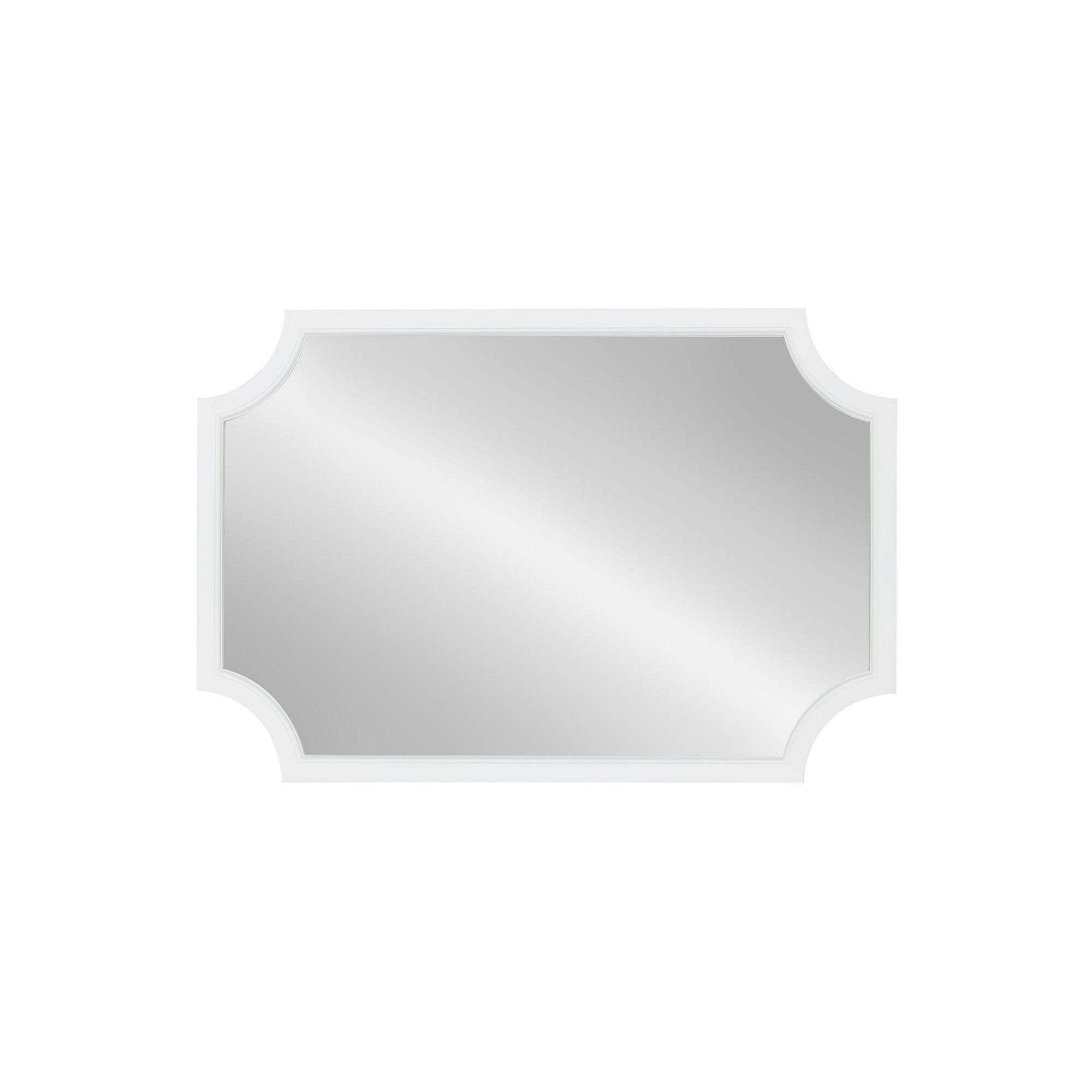 Kate and Laurel Hogan Notched Framed Wall Mirror, White