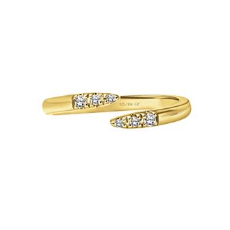 Love Always Sterling Silver Diamond-Accent Open Bypass Ring