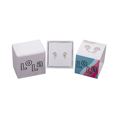 Lola Sterling Silver Polished Rose Stud Earrings