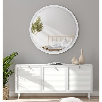 Kate and Laurel Hogan Round Framed Wall Mirror