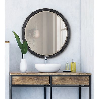 Kate and Laurel Hogan Round Framed Wall Mirror