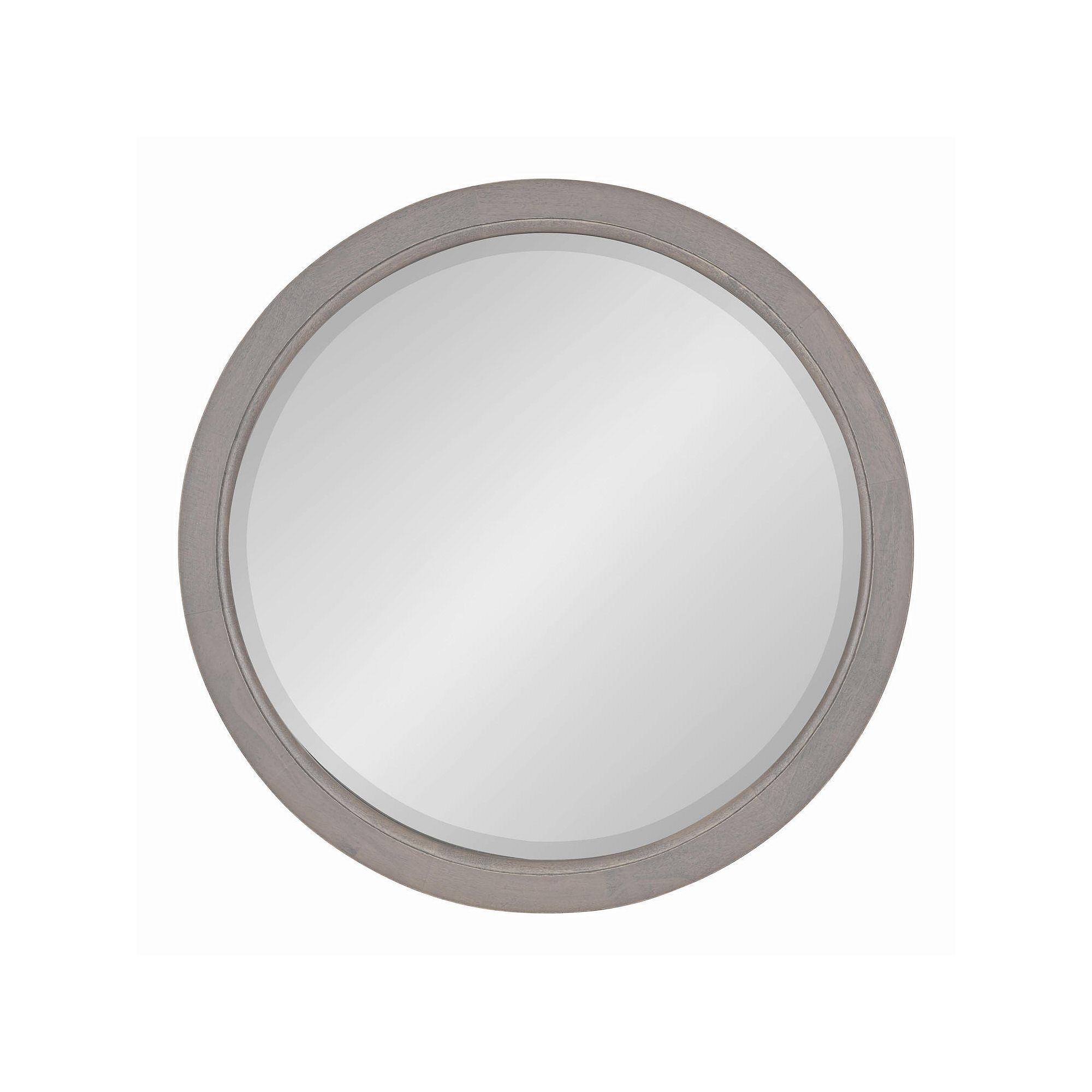 Kate and Laurel Hogan Round Framed Wall Mirror, Gray