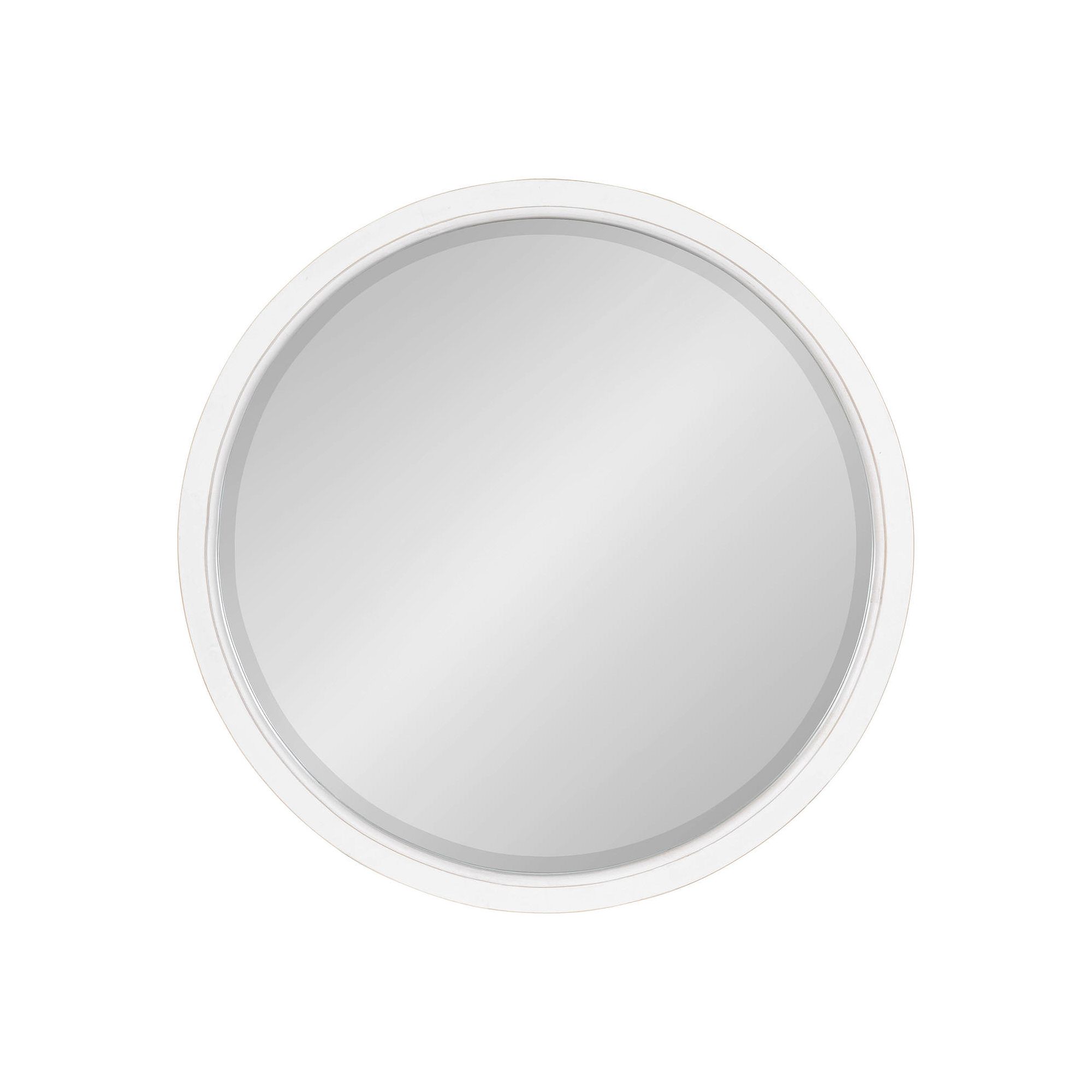 Kate and Laurel Hogan Round Framed Wall Mirror, White