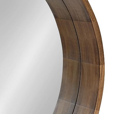 Kate and Laurel Round Wooden Shelf Wall Mirror