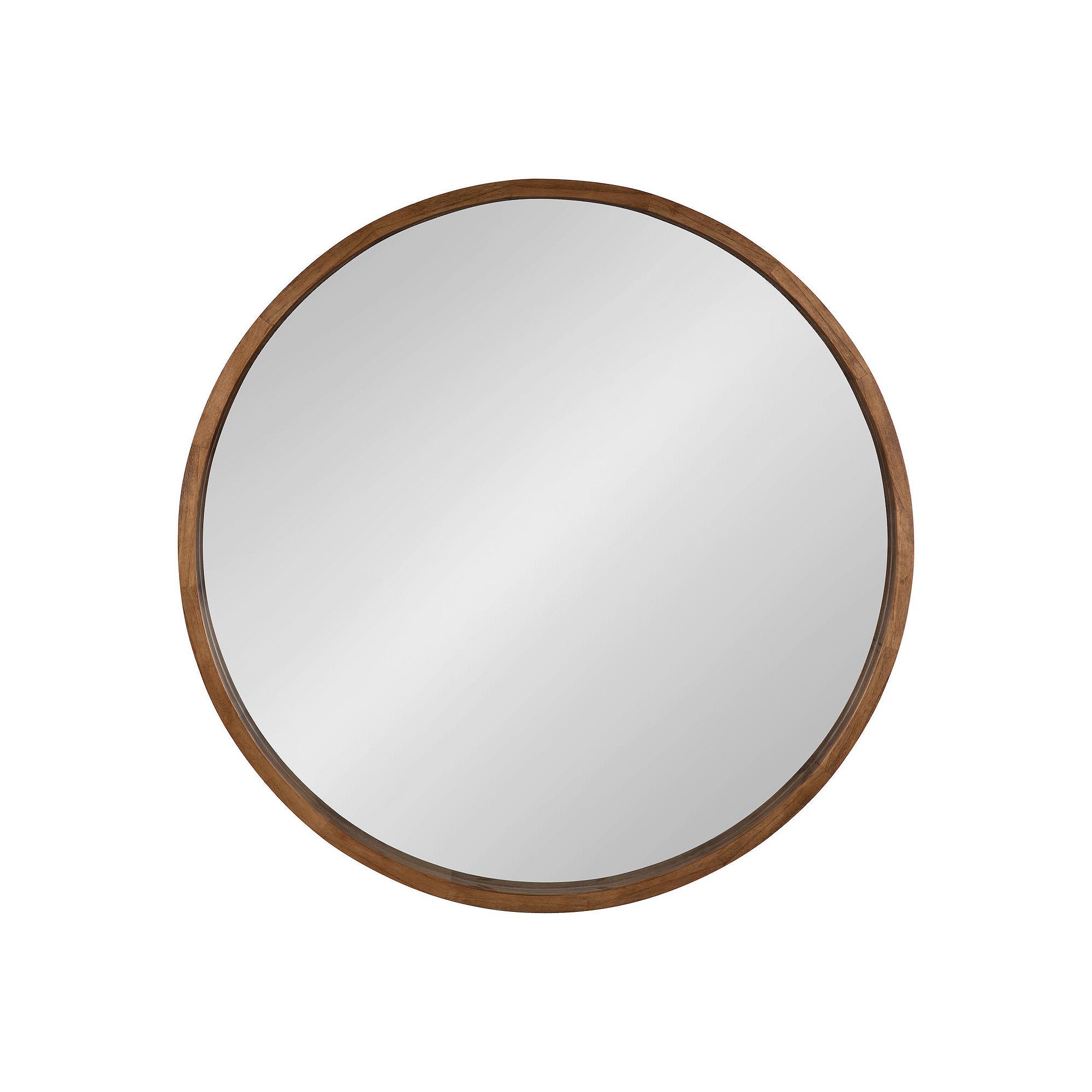 Kate and Laurel Hutton Round Wall Mirror, Rustic Brown