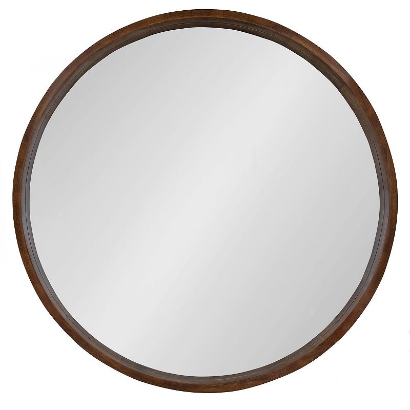 Kate and Laurel Hutton Round Wall Mirror, Brown, 22X22