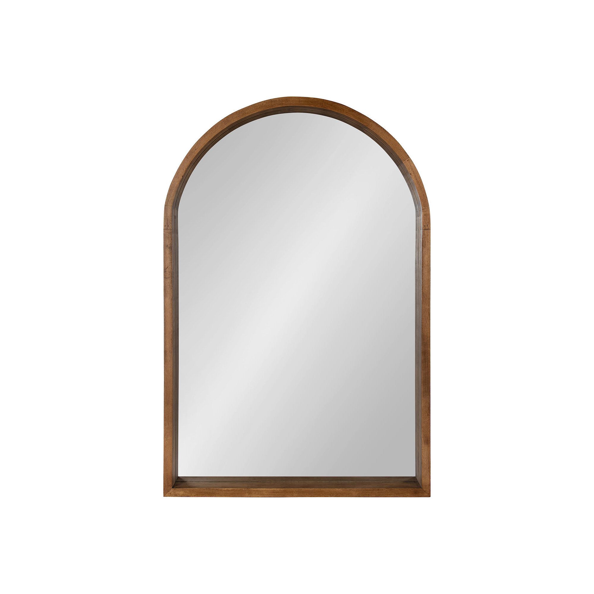 Kate and Laurel Hutton Arched Framed Wall Mirror, Rustic Brown