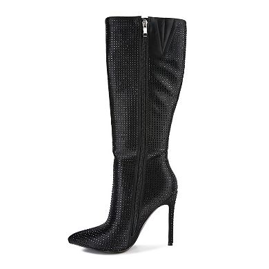 London Rag Pipette Diamante Women's Knee-High Boots