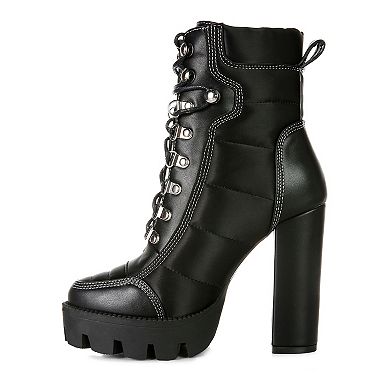 London Rag Scotch Women's Block Heel Ankle Boots