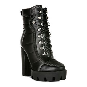 London Rag Scotch Women's Block Heel Ankle Boots