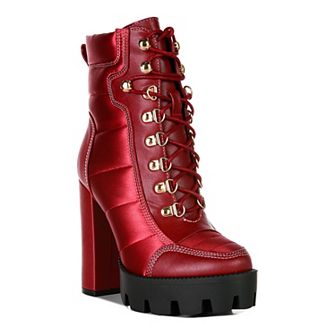 London Rag Scotch Women's Block Heel Ankle Boots