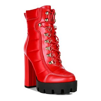 London Rag Scotch Women's Block Heel Ankle Boots