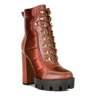 London Rag Scotch Women's Block Heel Ankle Boots