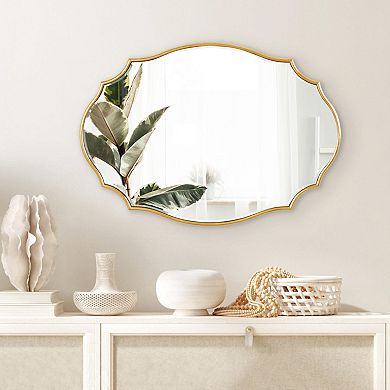 Kate and Laurel Leanna Scalloped Oval Wall Mirror