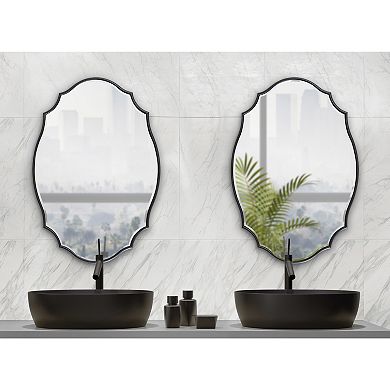 Kate and Laurel Leanna Scalloped Oval Wall Mirror