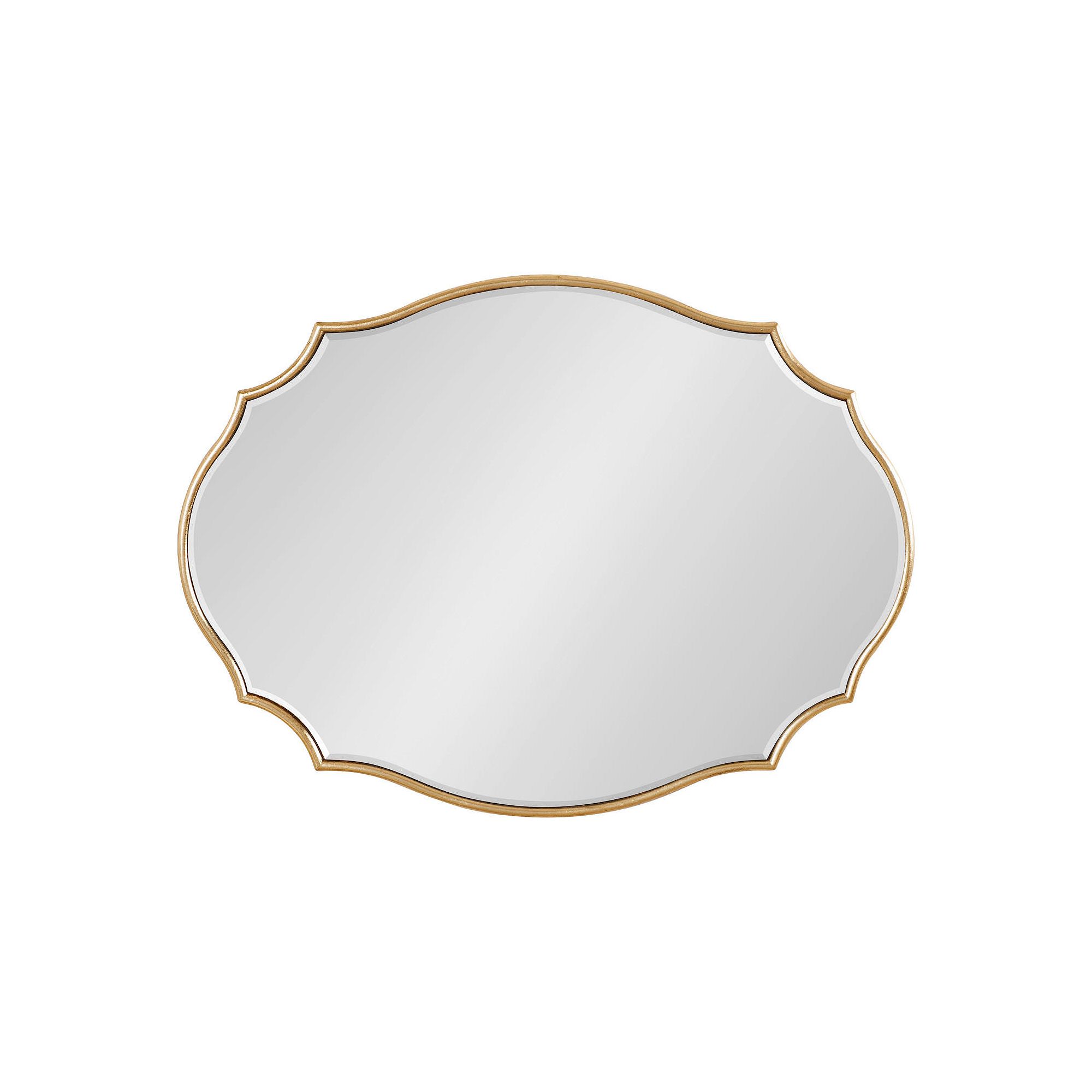 Kate and Laurel Leanna Scalloped Oval Wall Mirror, Gold
