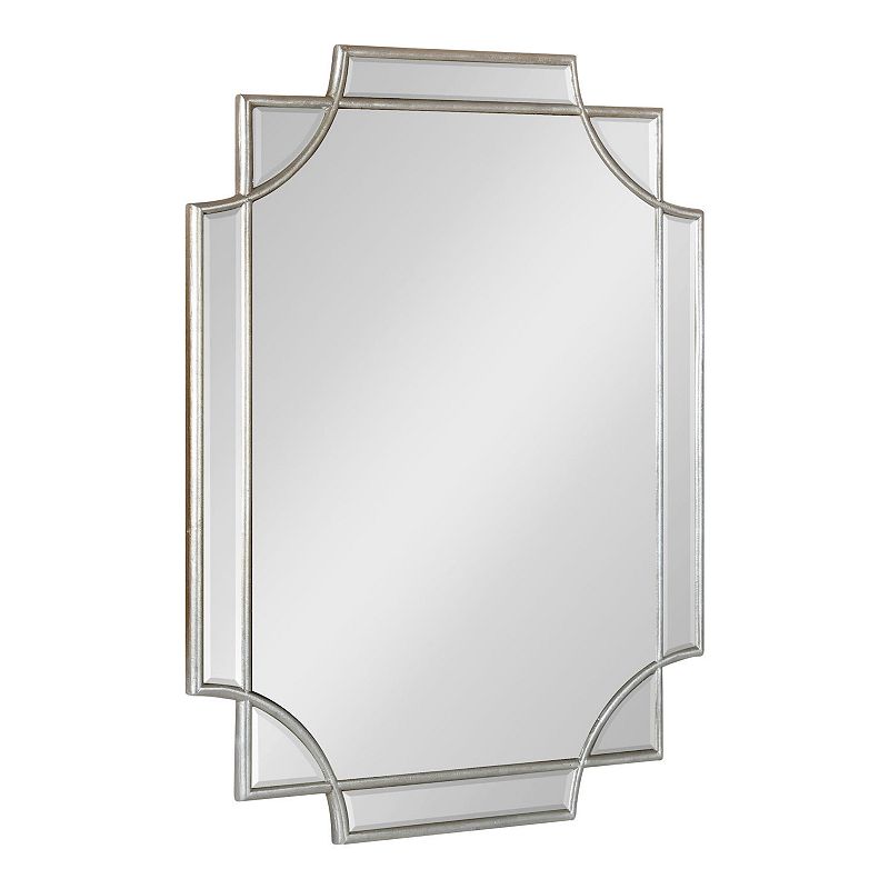 Kate and Laurel Minuette Glam Wall Mirror  24 x 36  Silver  Elegant Traditional Home Decor With A Boho Charm