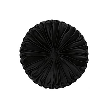 Lush Decor Round Pleated Soft Velvet Decorative Pillow