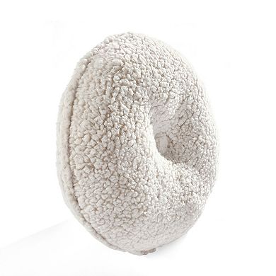 Lush Decor Button Soft Sherpa Round Decorative Pillow