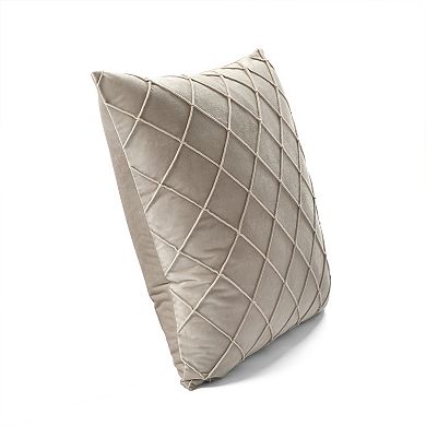 Lush Decor Velvet Diamond Pintuck Decorative Pillow