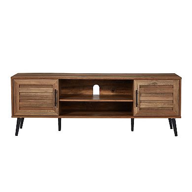 Jomeed Mid Century Modern Wooden TV Entertainment Console with Storage Shelf