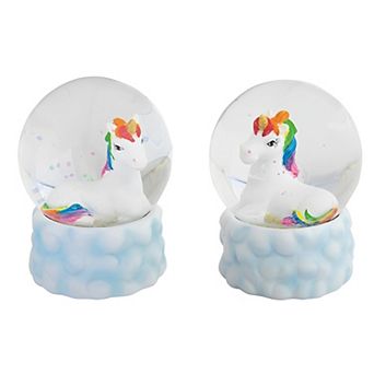 FC Design 2 pc Rainbow Unicorn Glitter Snow Globe 3.25"H Fantasy Decoration Figurine Set Home Room Decor