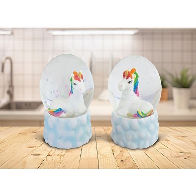 FC Design 2-PC Rainbow Unicorn Glitter Snow Globe 3.25"H Fantasy Decoration Figurine Set Home Room Decor