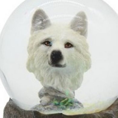 FC Design 4"H 2-PC Snow Wolf Glitter Snow Globe Set Statue Decoration Figurine Home Room Decor