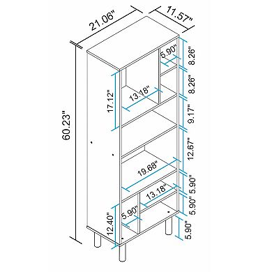 MANHATTAN COMFORT Essex Abstract 8-Shelf Bookcase