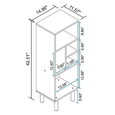 MANHATTAN COMFORT Essex 5-Shelf Modern Bookcase