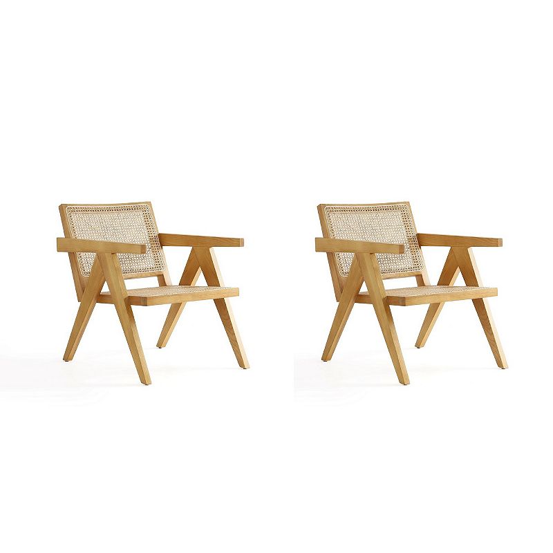 MANHATTAN COMFORT Hamlet Accent Chair 2-piece Set, Brown