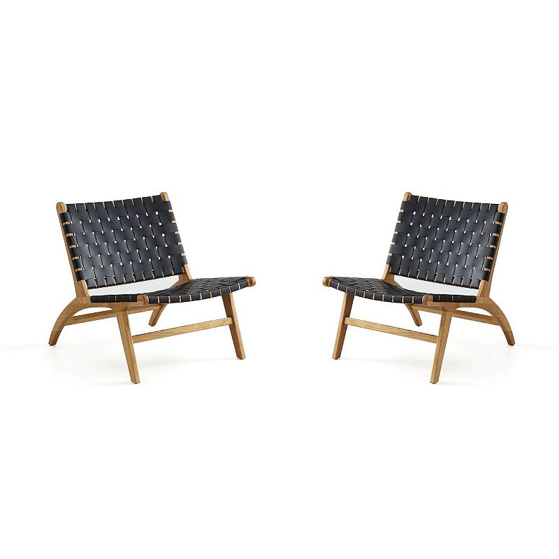 MANHATTAN COMFORT Maintenon Leatherette Accent Chair 2-piece Set, Multicolo