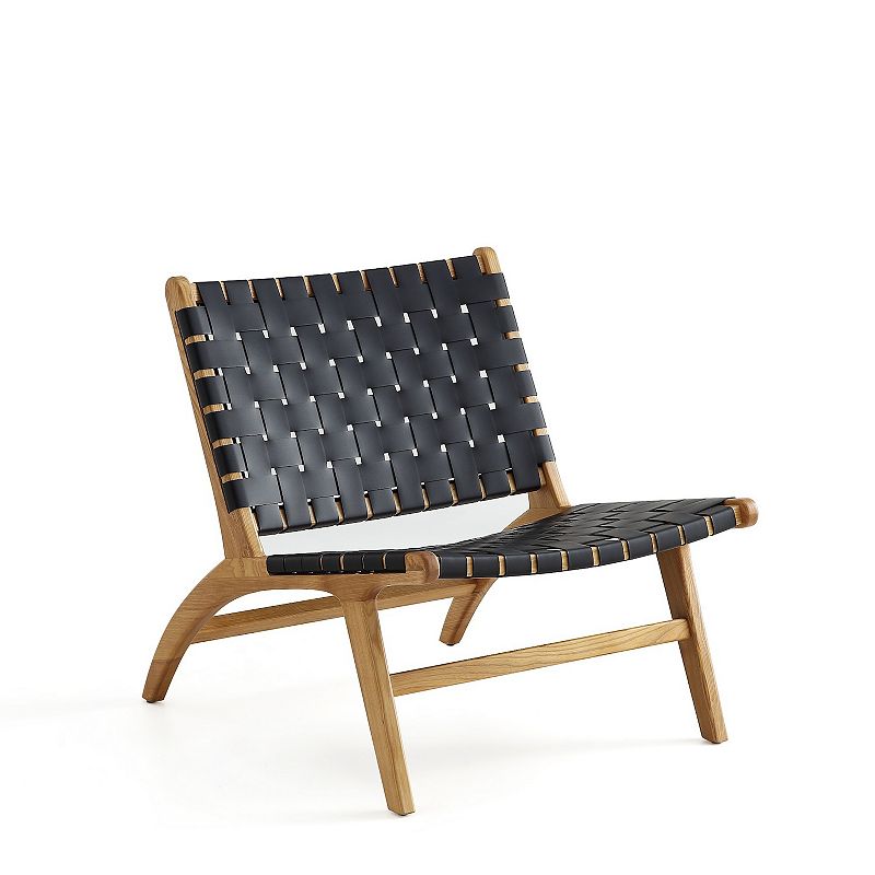 MANHATTAN COMFORT Maintenon Leatherette Accent Chair, Brown