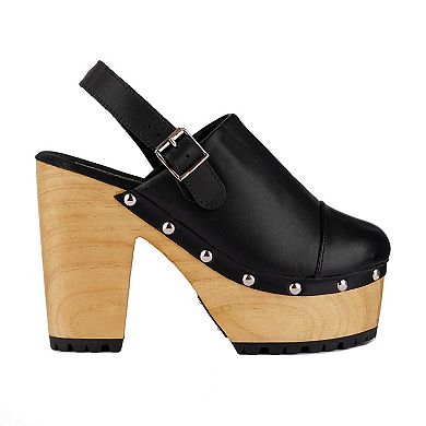 Rag & Co Alona Women's Slingback Platform Clogs
