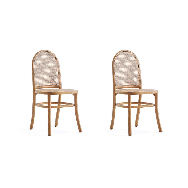 MANHATTAN COMFORT Paragon Rounded Dining Chair 2-piece Set, Brown